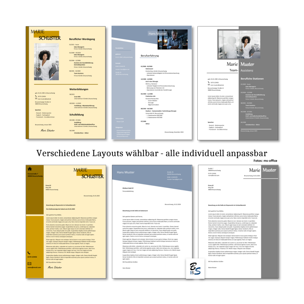 Layout - Beispiele Bewerbungen